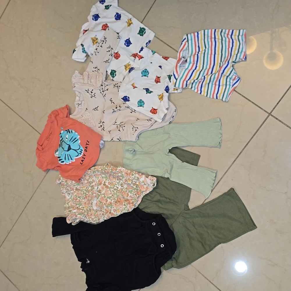 Bundle Of 9 Colorful Baby Clothing Set